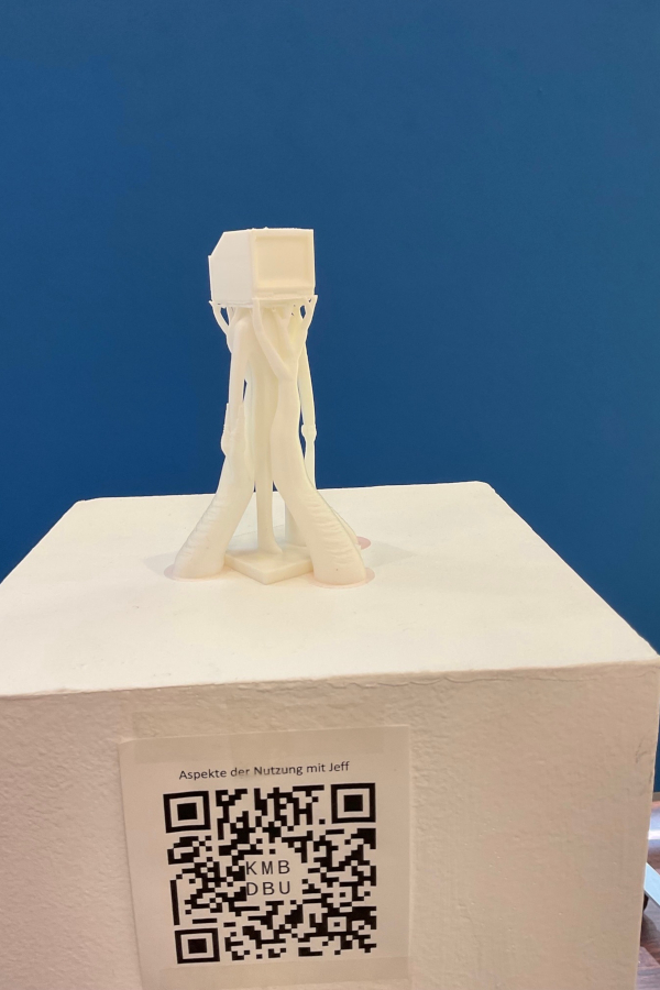 3-D Druck-Exponat als Teaser für den virtuellen Raum mit Zugang über CR-Code